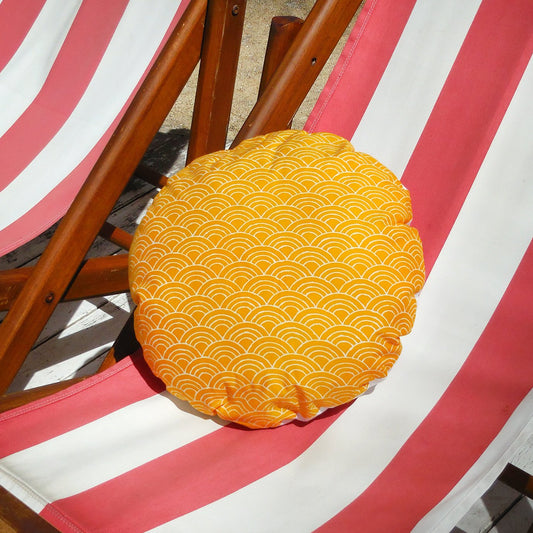 Sunny Wave Round Batik Decorative Pillow Cover 16"