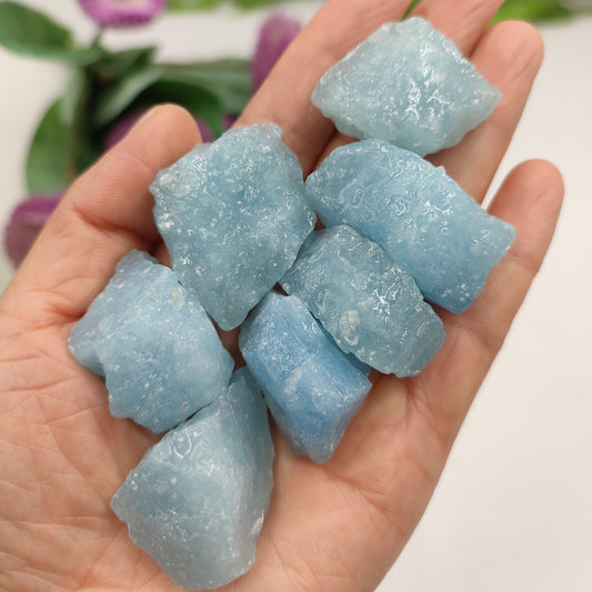 Aquamarine Stone Crystals Gems | Natural Aquamarine Rough Stone - 1pc