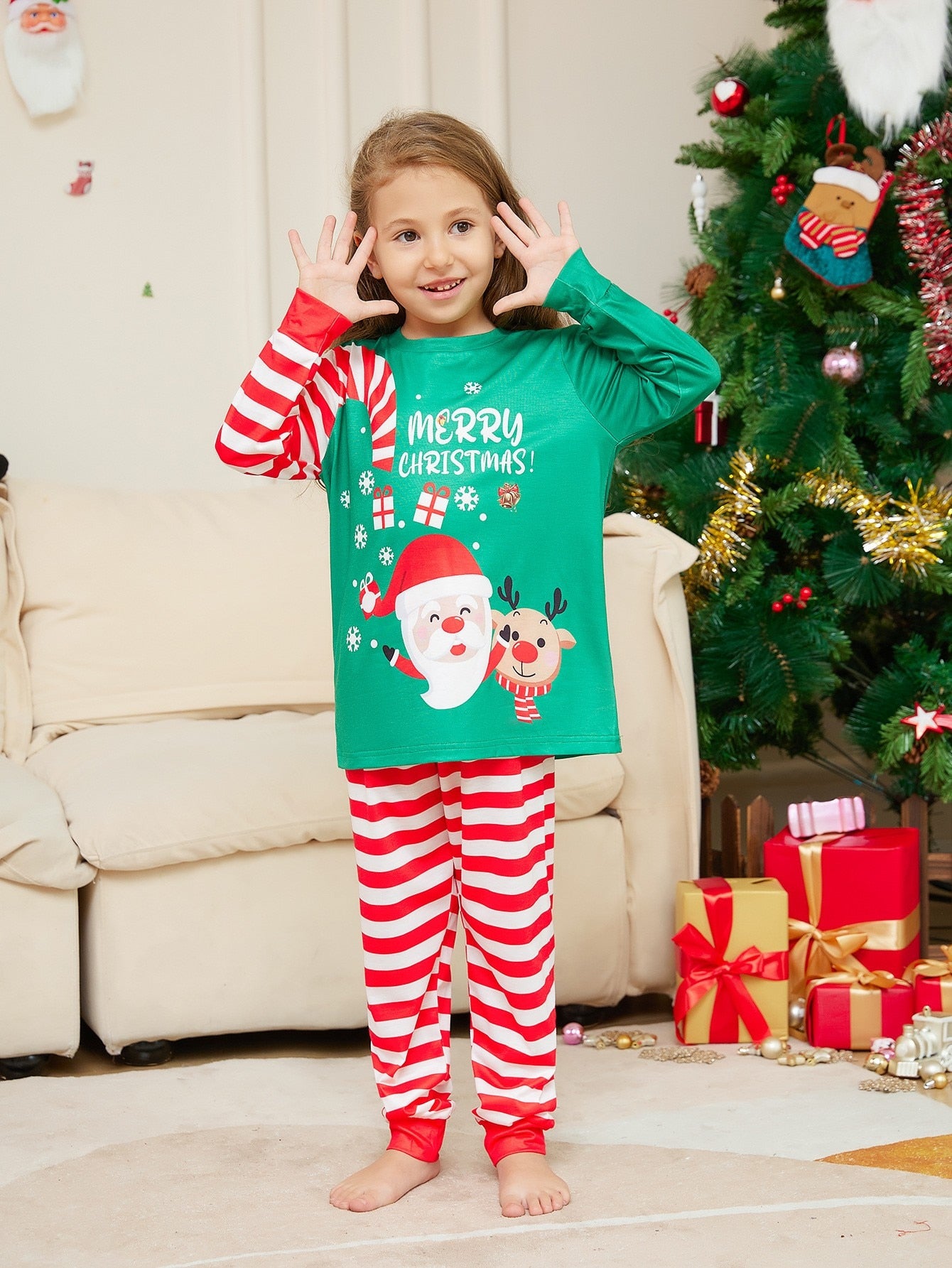 2024 Christmas Family Matching Pajamas Adult Kid Baby Outfits