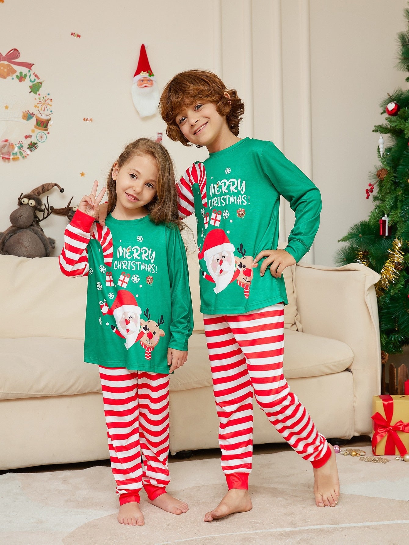 2024 Christmas Family Matching Pajamas Adult Kid Baby Outfits