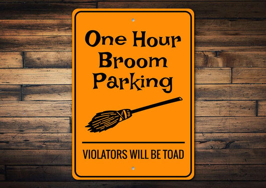 Broom Parking Halloween Sign – Reserved for Witches Only (Seriously, No Muggles Allowed)
