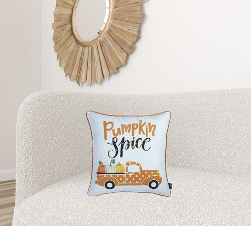 Thanksgiving Pumpkin Spice Throw Pillow Covers – Set of 2 (18"x18")