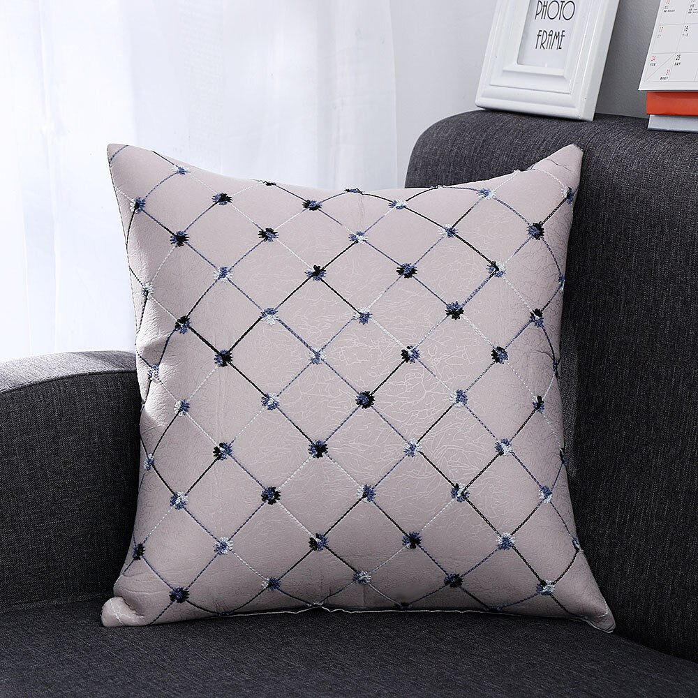 Fashion Grid Bed Sofa Throw Pillow