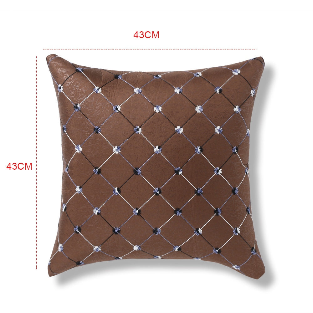 Fashion Grid Bed Sofa Throw Pillow