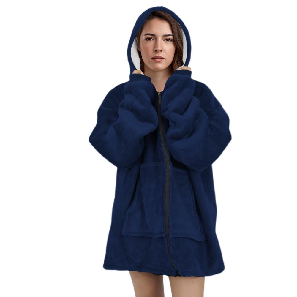 Oversized Zipper Blanket Hoodie