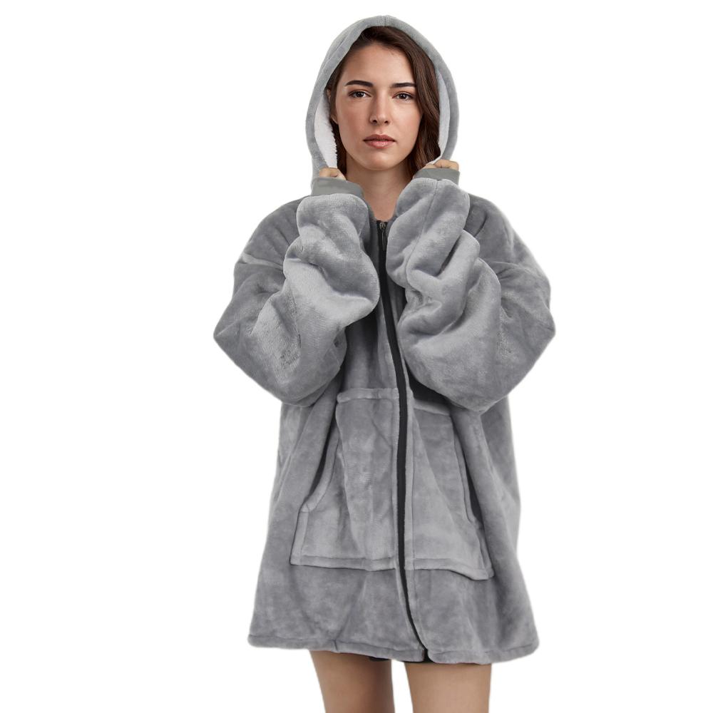 Oversized Zipper Blanket Hoodie