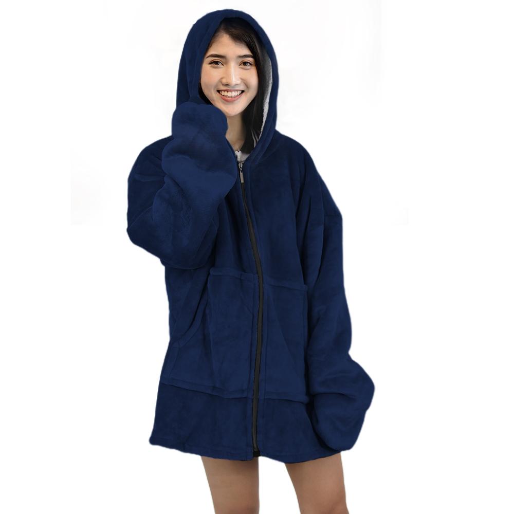 Oversized Zipper Blanket Hoodie
