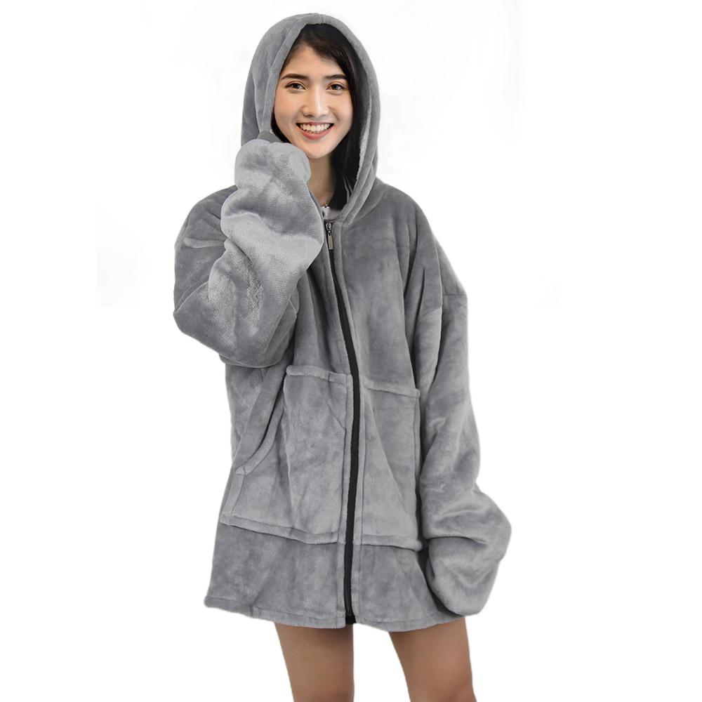 Oversized Zipper Blanket Hoodie