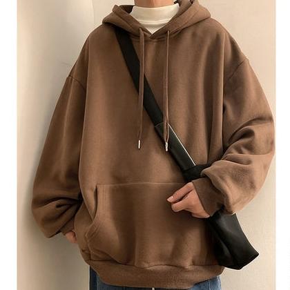 Men's Solid Color Oversized Streetwear Hoodie