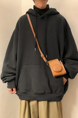 Men's Solid Color Oversized Streetwear Hoodie