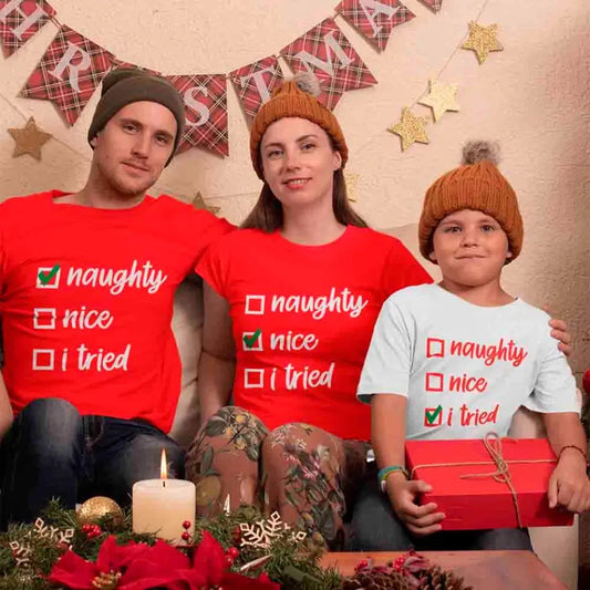 Christmas Family Checklist T-Shirt – Naughty, Nice, or At Least You Tried!
