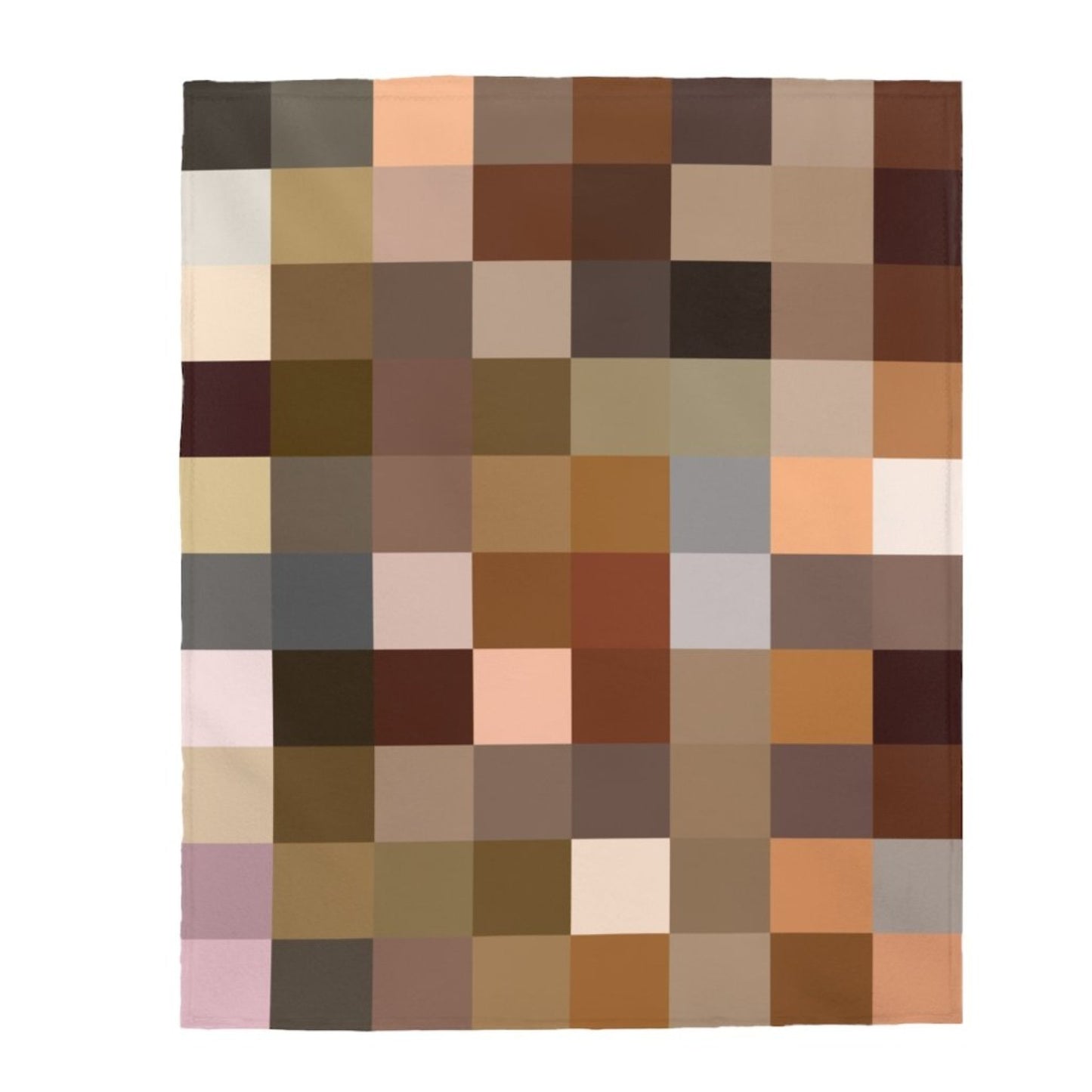 Decorative Throw Blanket Brown Multi Color Block Pattern