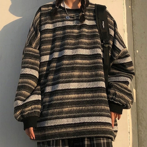 Vintage Striped Oversize Sweater