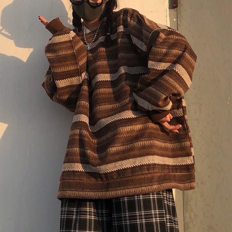 Vintage Striped Oversize Sweater