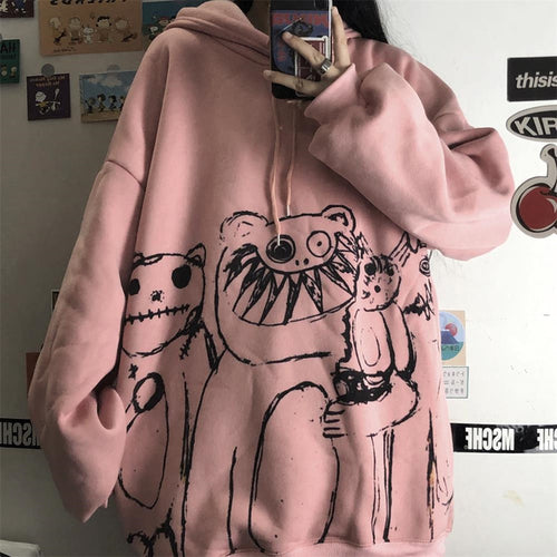 Oversized Gothic Cartoon Hip Hop Hoodie