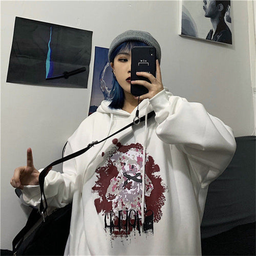Oversized Gothic Cartoon Hip Hop Hoodie