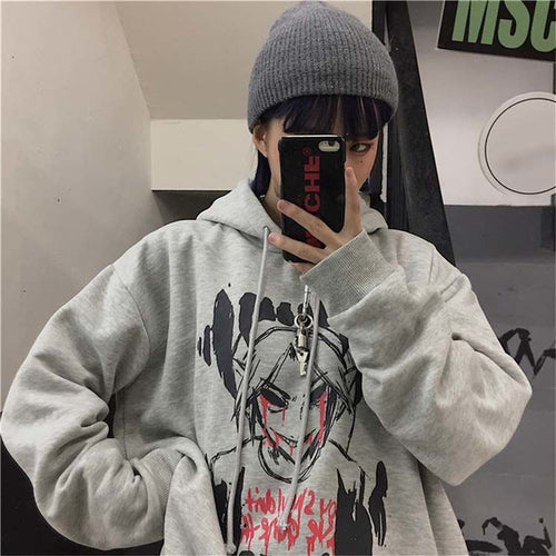 Oversized Gothic Cartoon Hip Hop Hoodie
