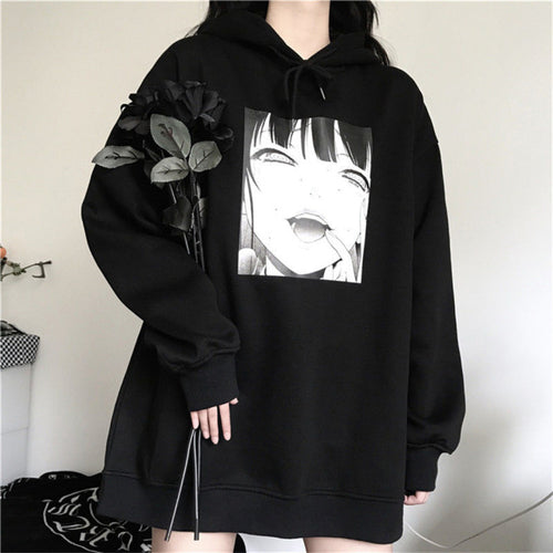 Oversized Gothic Cartoon Hip Hop Hoodie