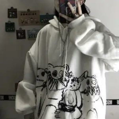 Oversized Gothic Cartoon Hip Hop Hoodie