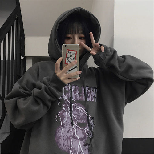 Oversized Gothic Cartoon Hip Hop Hoodie