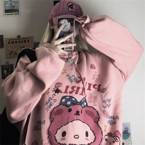 Oversized Gothic Cartoon Hip Hop Hoodie