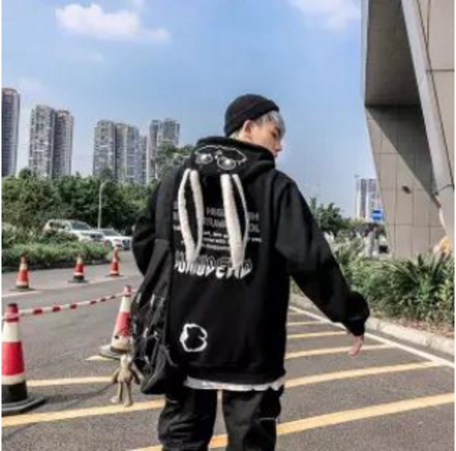 Oversized Gothic Cartoon Hip Hop Hoodie