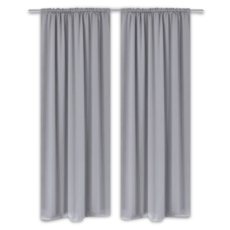 2 pcs Gray Slot-Headed Blackout Curtains 53" x 96"