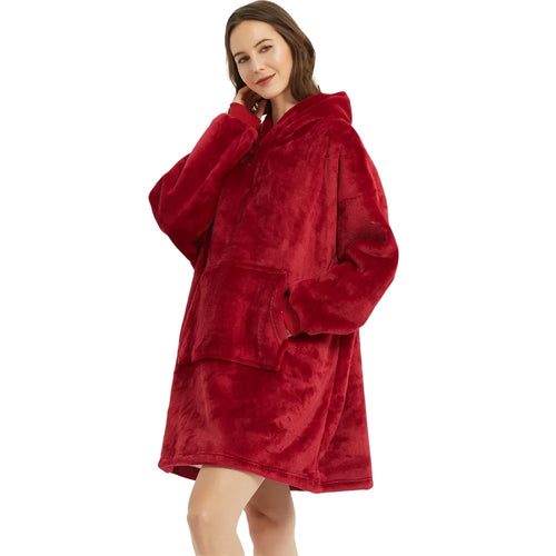 Winter Warm Hooded Blanket with Sleeves