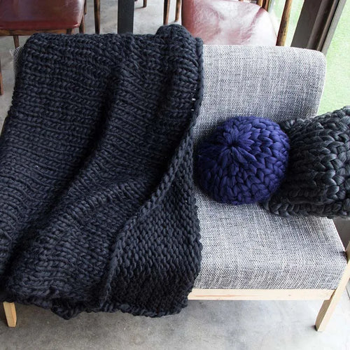 Large Soft Chunky Knitted Plaids Blanket
