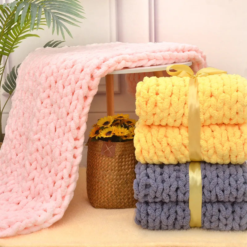 Handmade Chunky Knitted Blanket