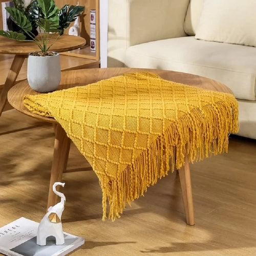 Inya Luxury Knitted Throw Blankets with Fringe
