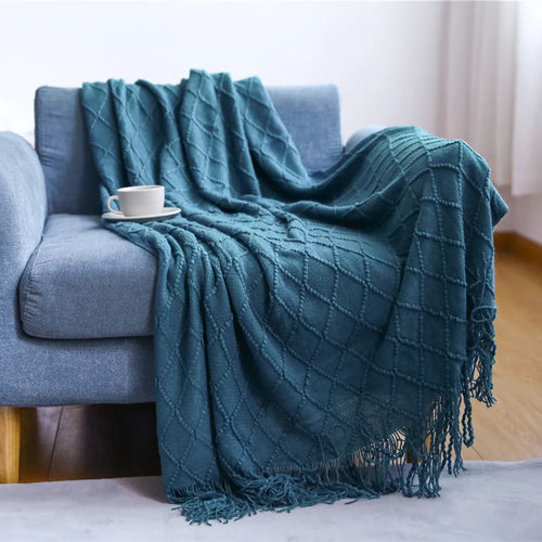 Inya Luxury Knitted Throw Blankets with Fringe