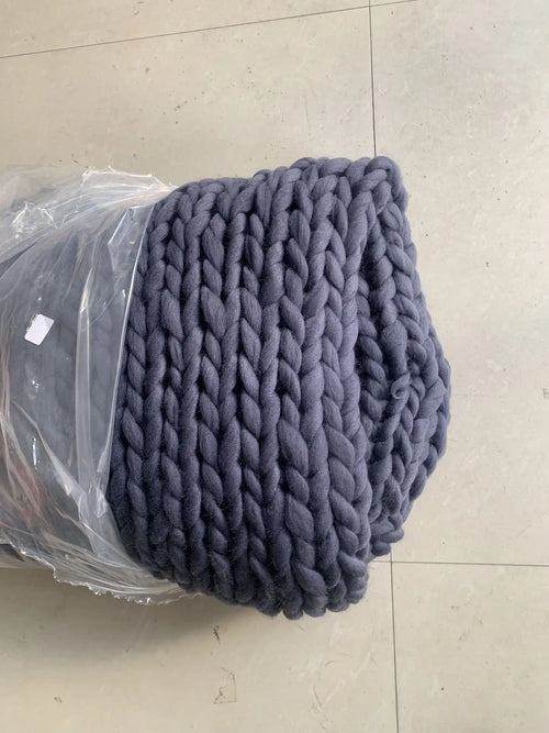 Large Soft Chunky Knitted Plaids Blanket