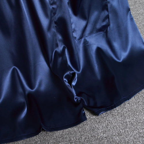 Men's Elastic Waist Silk Pajama Shorts