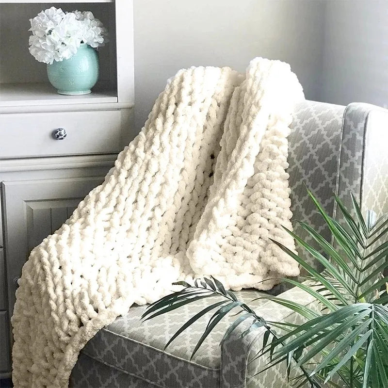 Handmade Chunky Knitted Blanket