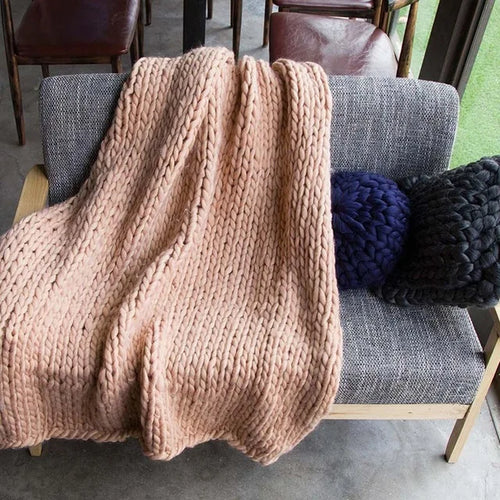 Large Soft Chunky Knitted Plaids Blanket