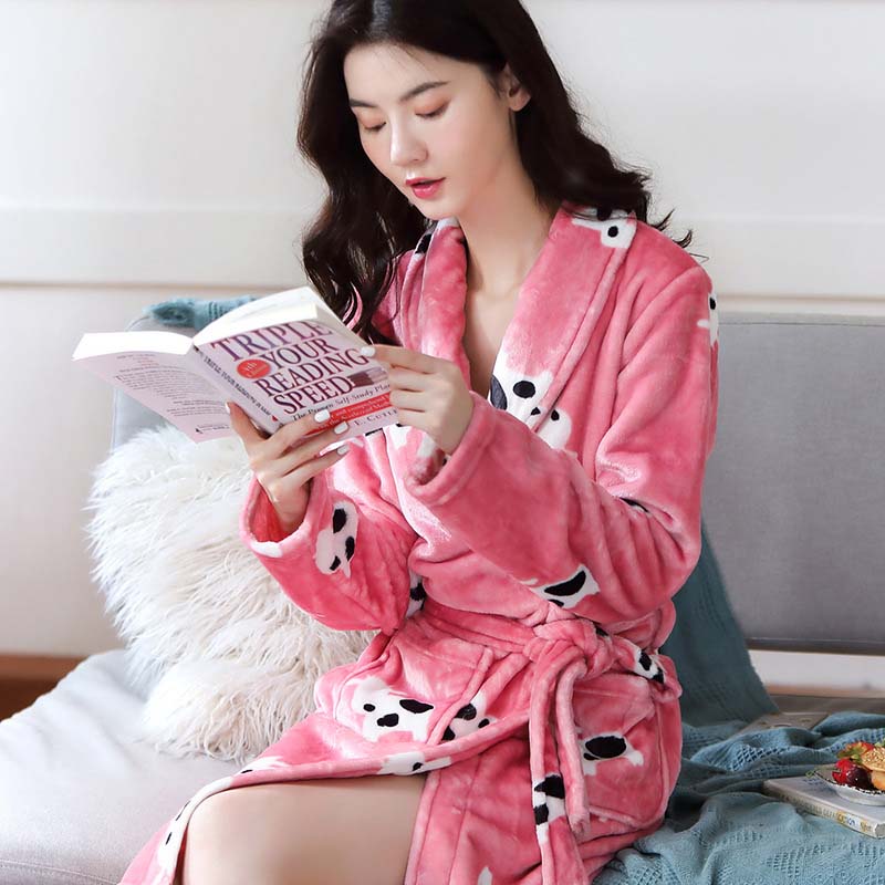 Women Bathrobe Fleece