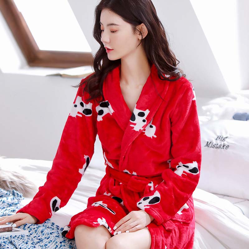 Women Bathrobe Fleece