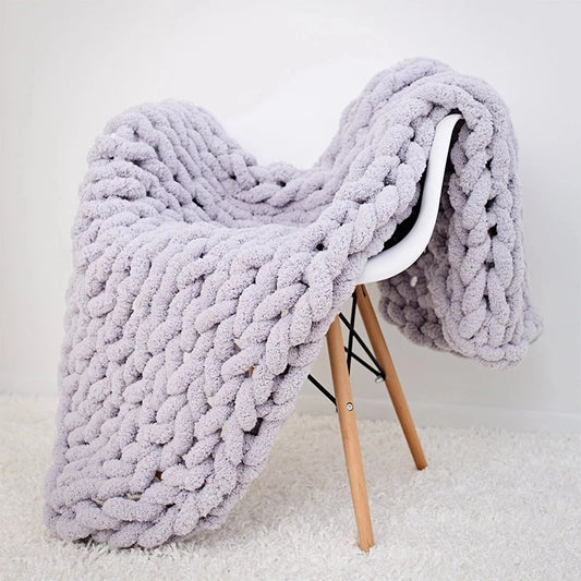 Handmade Chunky Knitted Blanket – Cozy Meets Crafty
