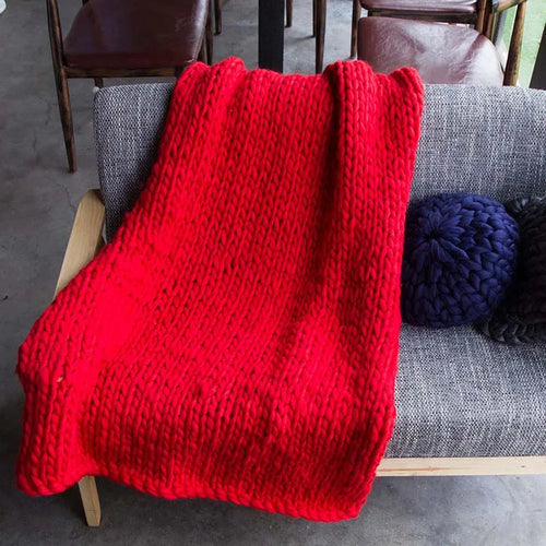 Large Soft Chunky Knitted Plaids Blanket