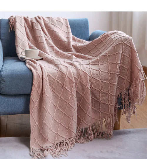 Inya Luxury Knitted Throw Blankets with Fringe