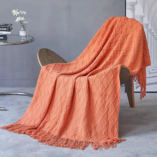 Inya Luxury Knitted Throw Blankets with Fringe