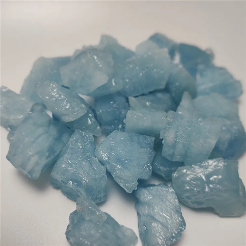 Natural Decor Aquamarine Quartz Beryl Gemstone Crystal Stone Mineral