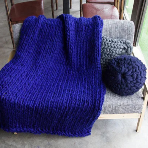 Large Soft Chunky Knitted Plaids Blanket