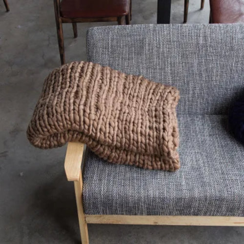 Large Soft Chunky Knitted Plaids Blanket