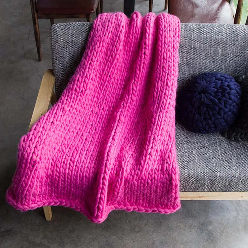 Large Soft Chunky Knitted Plaids Blanket