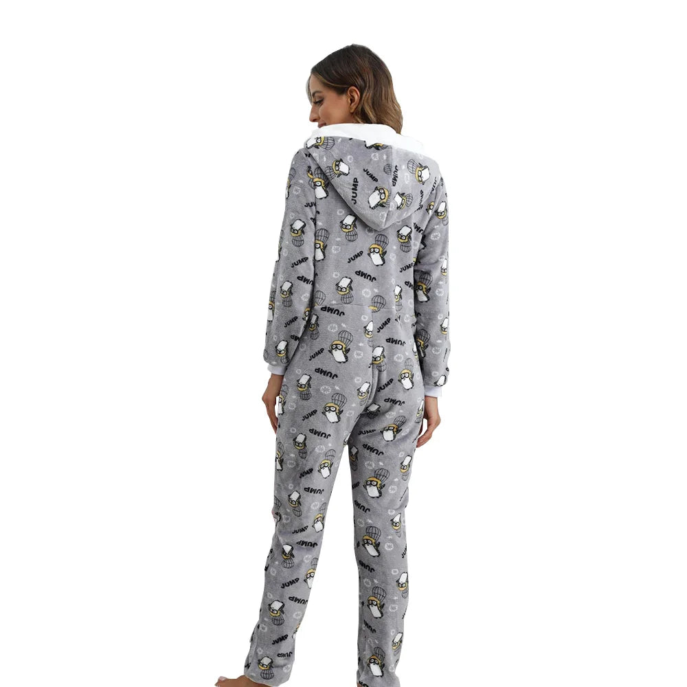 Warm Flannel Pajama Onesies for Women