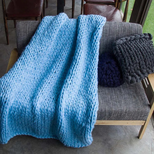 Large Soft Chunky Knitted Plaids Blanket