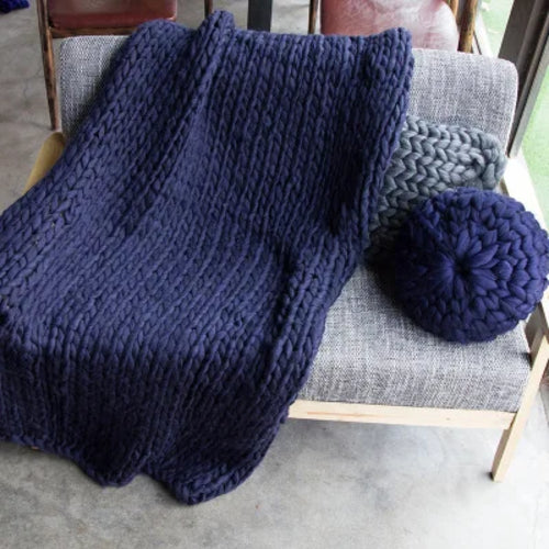 Large Soft Chunky Knitted Plaids Blanket