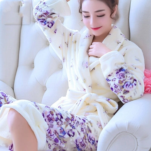 Women Bathrobe Fleece